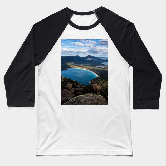 Wineglass Bay Baseball T-Shirt by krepsher